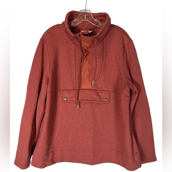 L.L. Bean Other - LL Bean Signature Sweater Size L Organic Pull over Mock Neck Quarter Zip